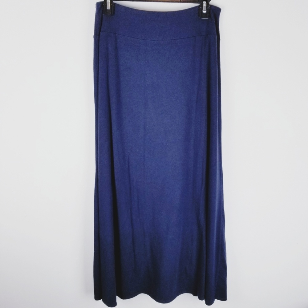 Talbots navy Maxi wrap Jersey modest skirt small